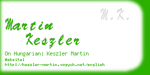 martin keszler business card